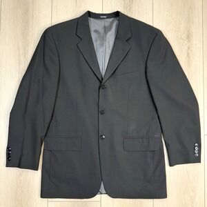 Oscar‎ de la Renta Profile Blazer Men's 40R Black Wool Blend Made in Lithuania